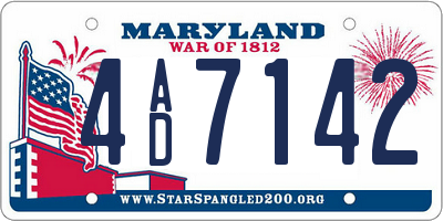 MD license plate 4AD7142