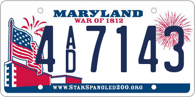 MD license plate 4AD7143