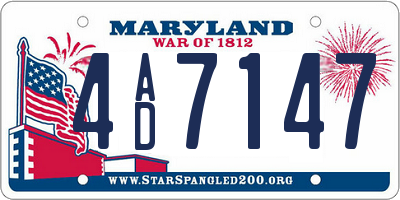 MD license plate 4AD7147