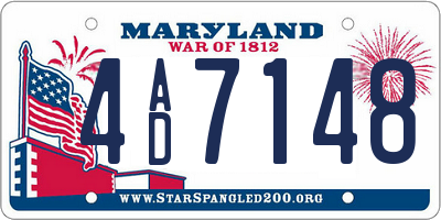 MD license plate 4AD7148