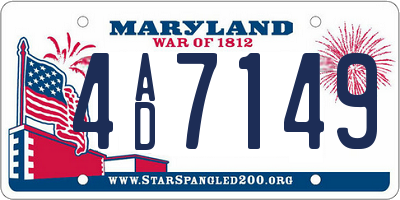MD license plate 4AD7149