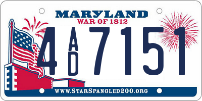 MD license plate 4AD7151