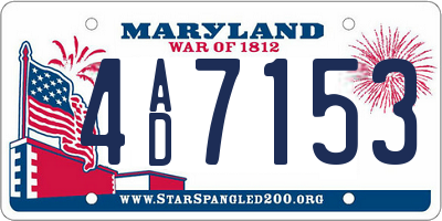 MD license plate 4AD7153