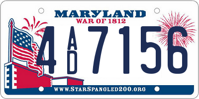 MD license plate 4AD7156