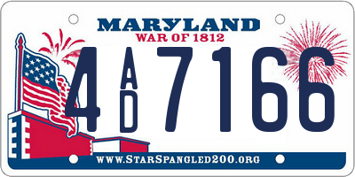 MD license plate 4AD7166