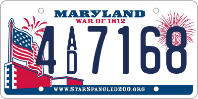MD license plate 4AD7168