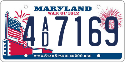 MD license plate 4AD7169