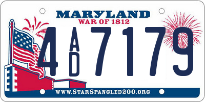 MD license plate 4AD7179