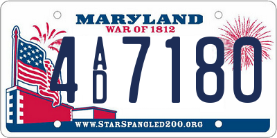 MD license plate 4AD7180