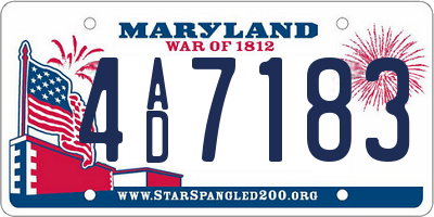 MD license plate 4AD7183