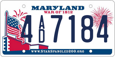 MD license plate 4AD7184