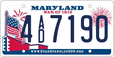 MD license plate 4AD7190