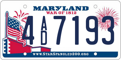 MD license plate 4AD7193