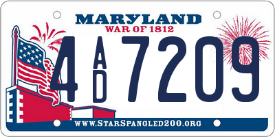 MD license plate 4AD7209