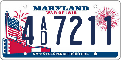 MD license plate 4AD7211