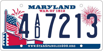 MD license plate 4AD7213