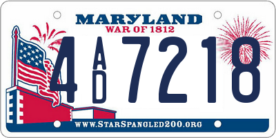 MD license plate 4AD7218