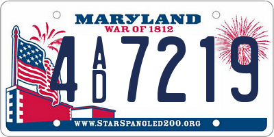 MD license plate 4AD7219
