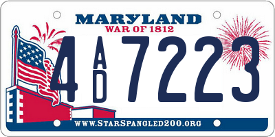 MD license plate 4AD7223