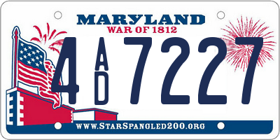 MD license plate 4AD7227