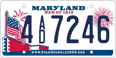 MD license plate 4AD7246