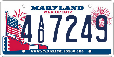 MD license plate 4AD7249