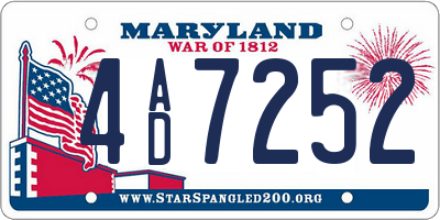 MD license plate 4AD7252