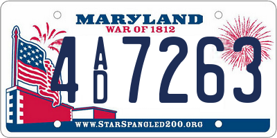 MD license plate 4AD7263