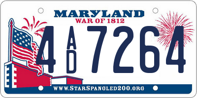 MD license plate 4AD7264