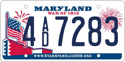 MD license plate 4AD7283