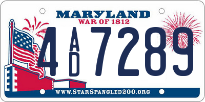MD license plate 4AD7289