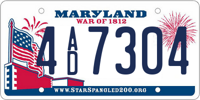 MD license plate 4AD7304