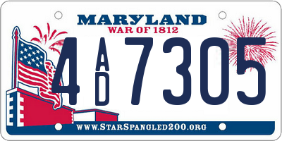 MD license plate 4AD7305