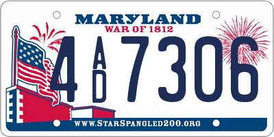 MD license plate 4AD7306