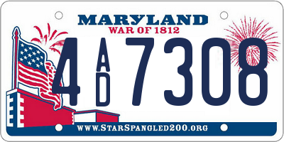 MD license plate 4AD7308