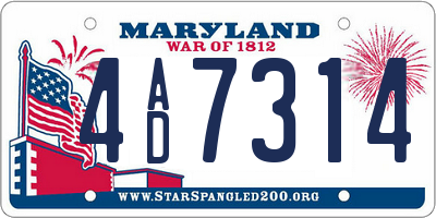 MD license plate 4AD7314
