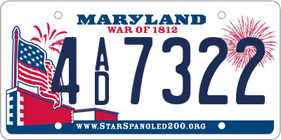 MD license plate 4AD7322