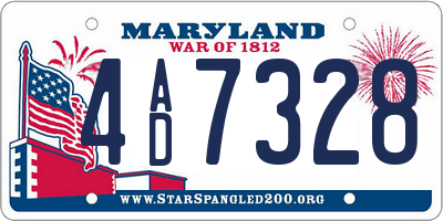 MD license plate 4AD7328