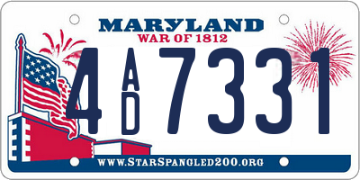 MD license plate 4AD7331