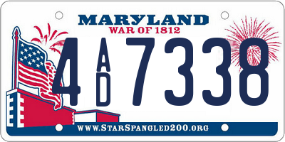 MD license plate 4AD7338