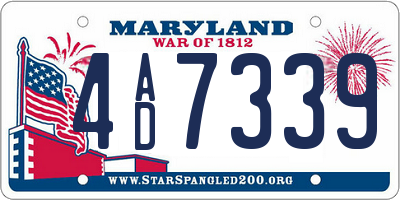 MD license plate 4AD7339