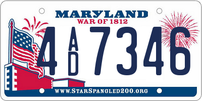 MD license plate 4AD7346