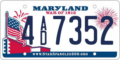 MD license plate 4AD7352