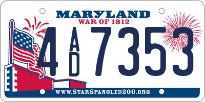 MD license plate 4AD7353