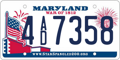 MD license plate 4AD7358