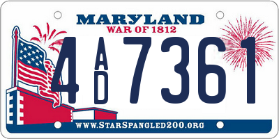 MD license plate 4AD7361