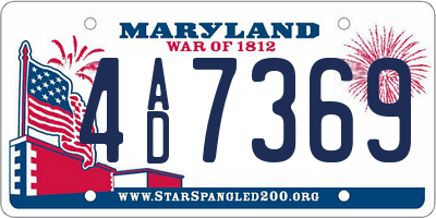 MD license plate 4AD7369