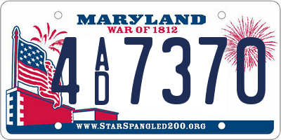 MD license plate 4AD7370