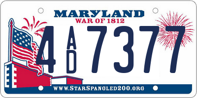 MD license plate 4AD7377