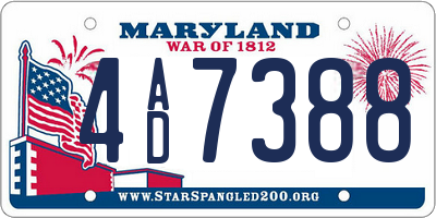 MD license plate 4AD7388